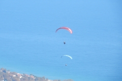 Christo Lee Dave Klaus James with students and pilots flying at Olympus paragliding holidays with Olympic Wings Greece