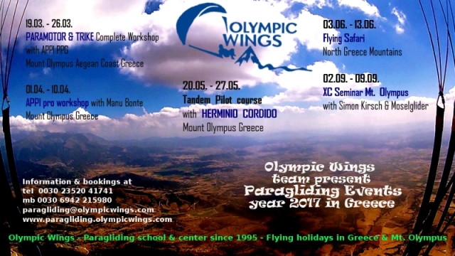 Special Events - Paragliding Greece 2017 with Olympic Wings