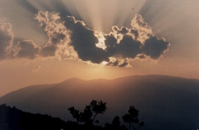 Mount Olympus sunset with clouds