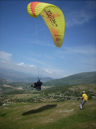 wheelchair paragliding from Kalivia Mount Olympus