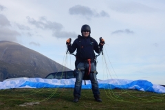Lee Dave and student pilots flying training at Olympus Paragliding holidays with Olympic Wings in Greece