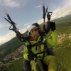 Jackie training as a Tandem pilot paragliding Course with Olympic Wings
