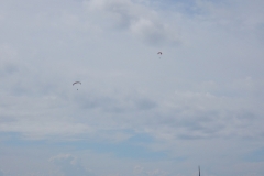 Petra Wolfgang Wolfram with students and pilots flying at Olympus with Olympic Wings Paragliding holidays in Greece