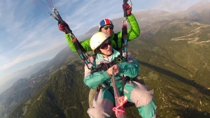 paragliding tandem flight with Olympic Wings at Mount Olympus