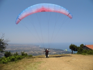 paragliding tandem flight with Olympic Wings at Mount Olympus