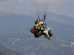 paragliding tandem flight with Olympic Wings at Mount Olympus